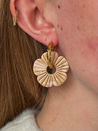 Pampilles Avelia - Beige et or (sans créoles)