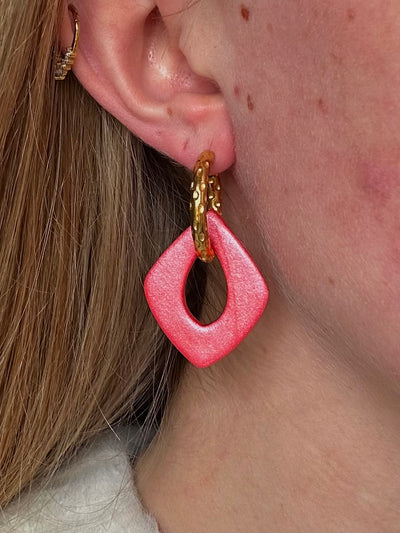 Pampilles Loxira - Rose pailletée (sans créoles)