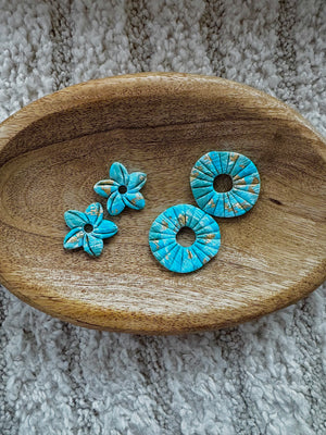 Pampilles - Turquoise et Or (sans créoles)