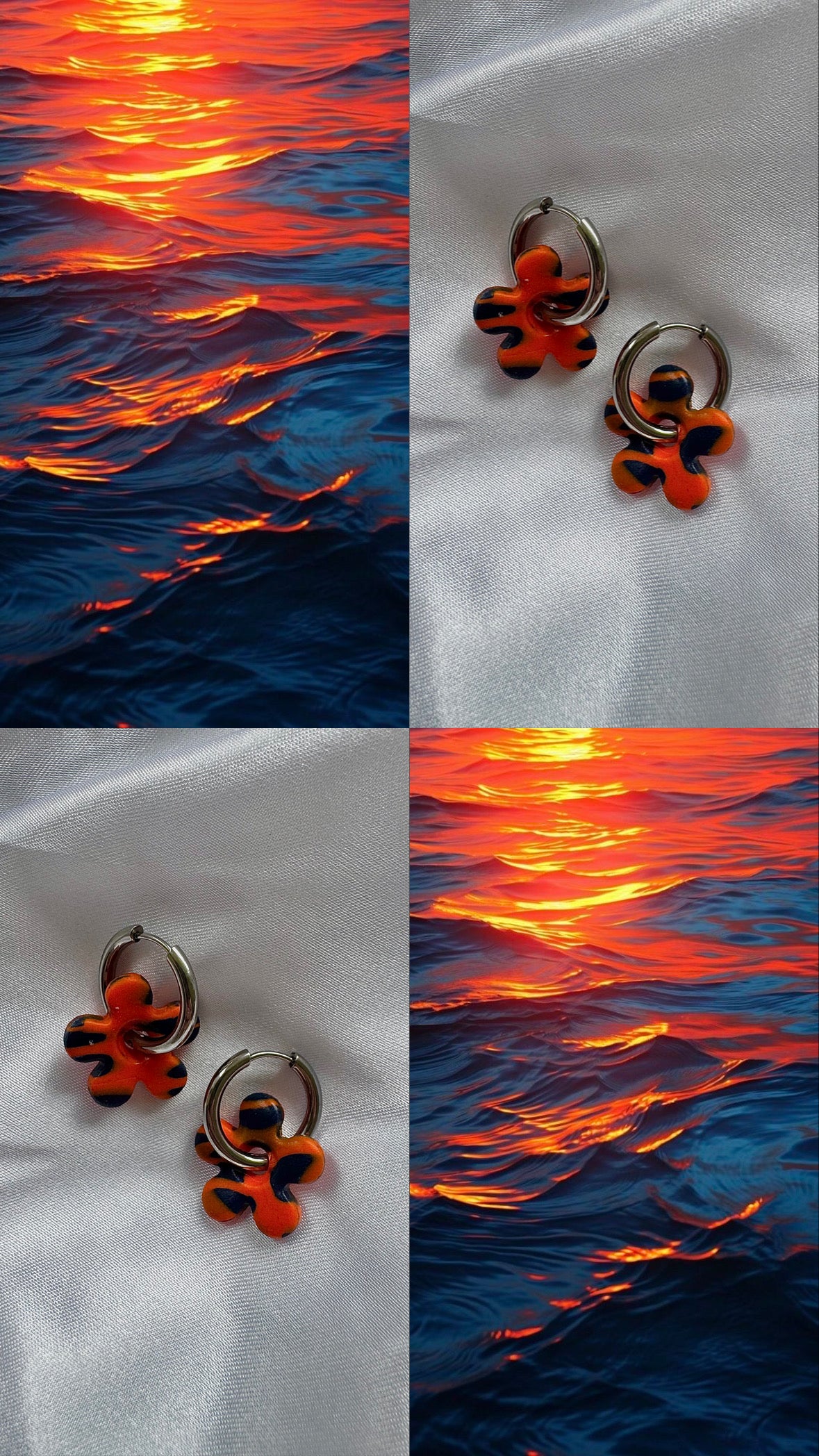 Pampilles - Orange et Marine (sans créoles)