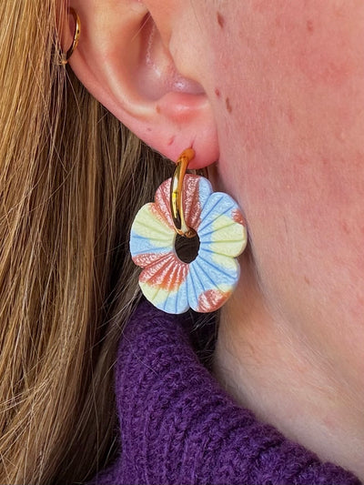 Pampilles Avelia - Bleu, Jaune, Rose (sans créoles)