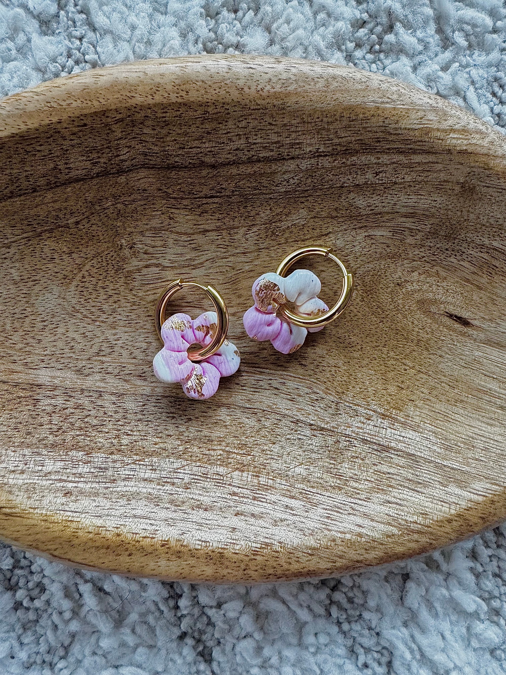 Pampilles - Blanche, Rose et Or (sans créoles)