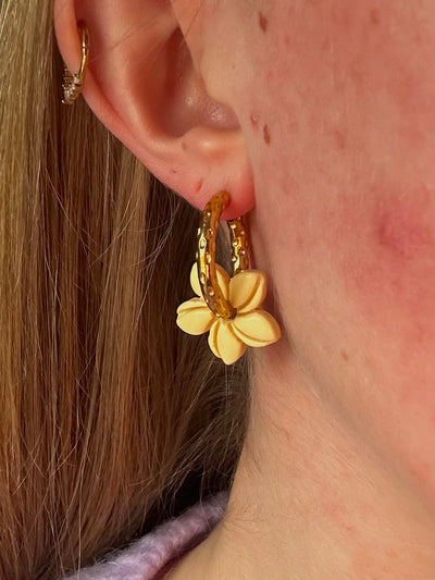 Pampilles Mini Vaiana - Jaune pastel (sans créoles)