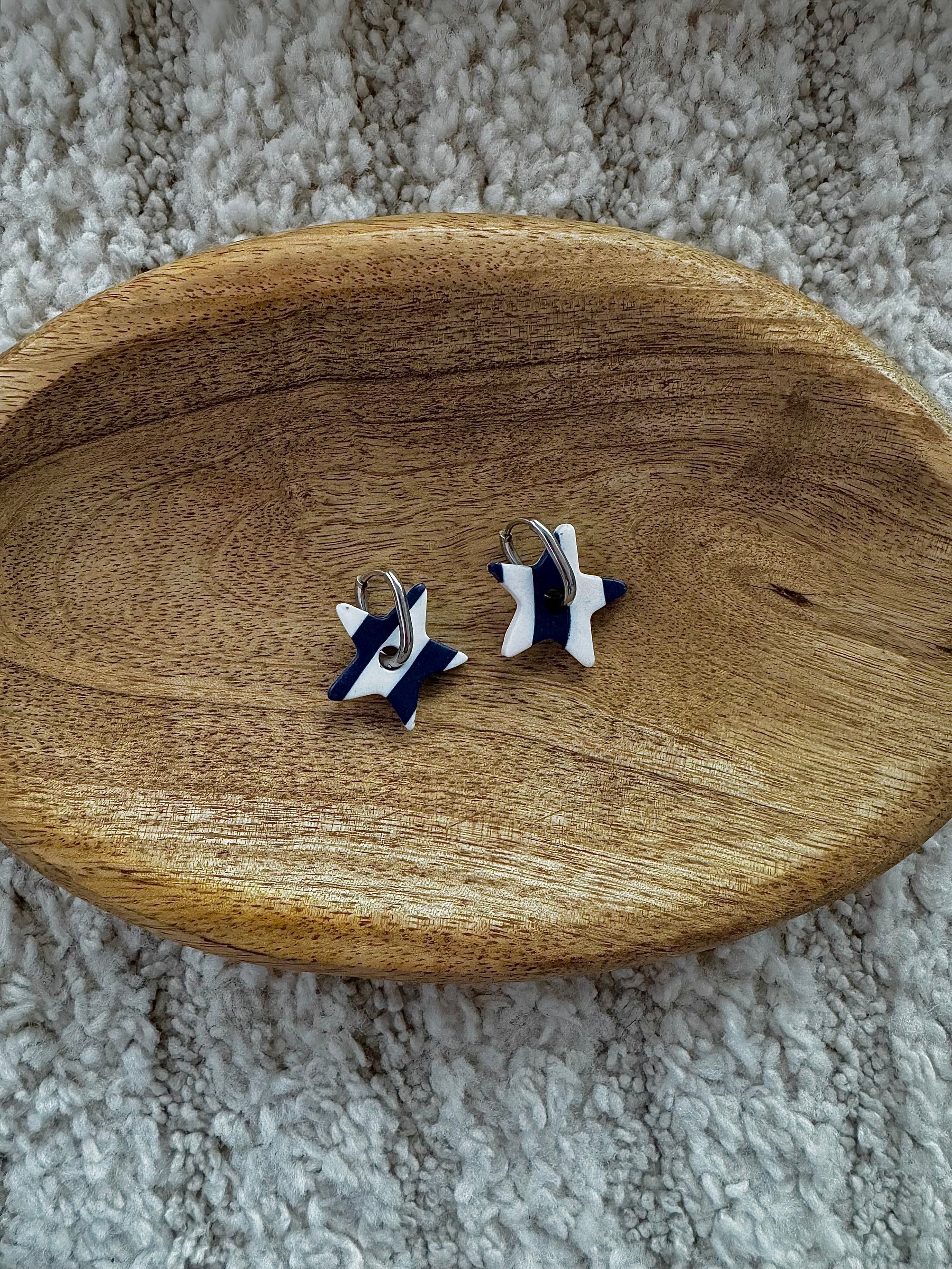 Pampilles - Rayures Marine et Blanches (sans créoles)