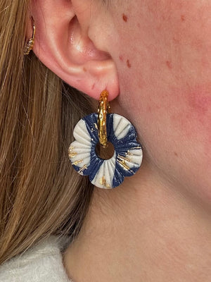 Pampilles Avelia - Bleu Marine et Or (sans créoles)