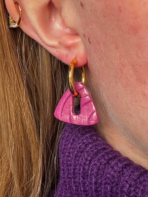 Pampilles Trionis - Prune pailleté (sans créoles)