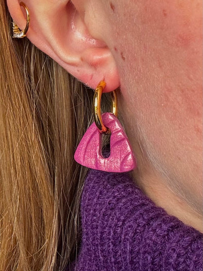 Pampilles Trionis - Prune pailleté (sans créoles)