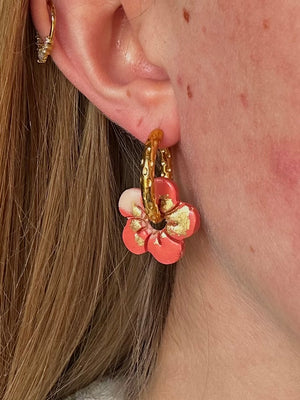 Pampilles Maya - Corail et Or (sans créoles