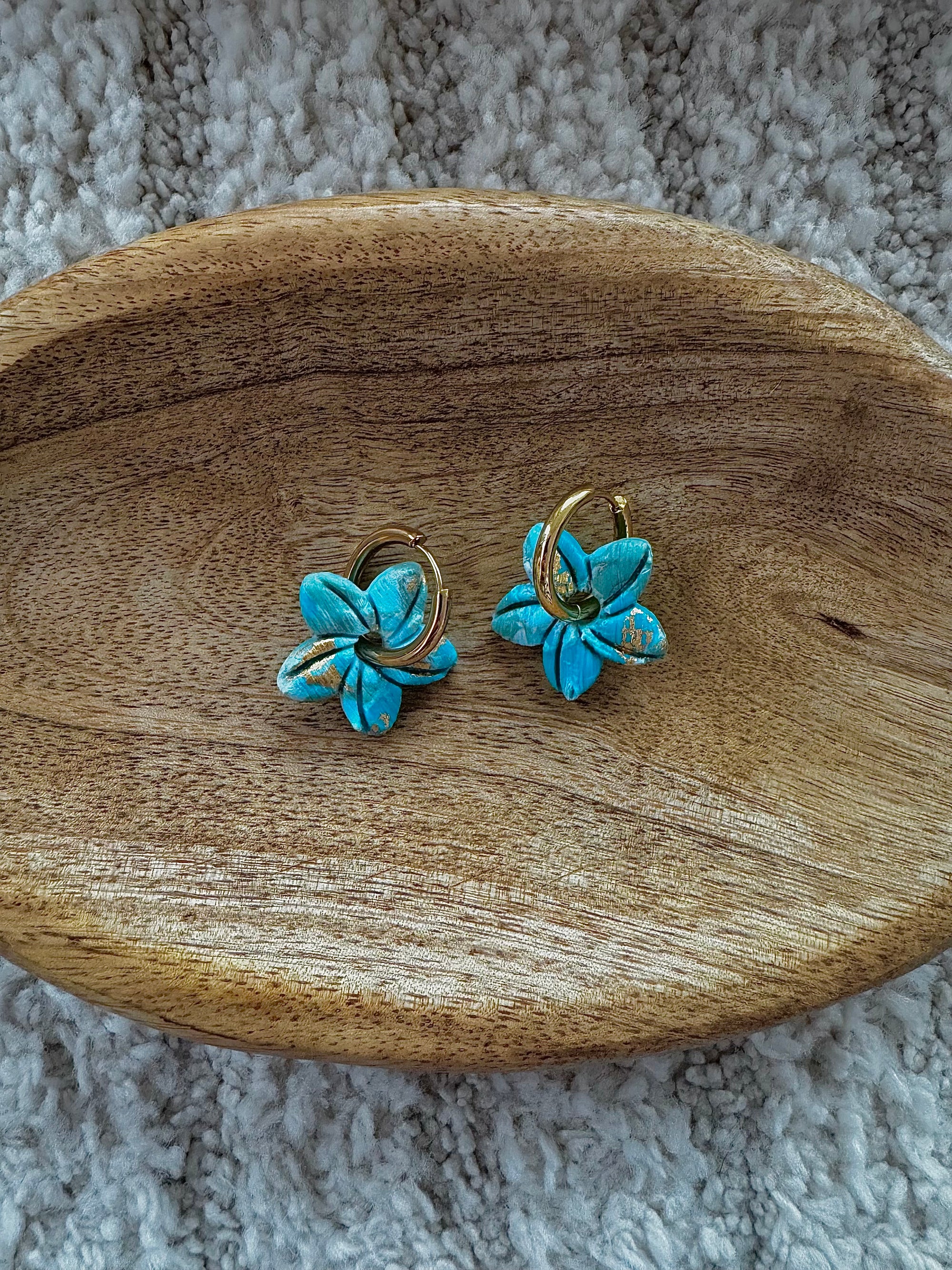 Pampilles - Turquoise et Or (sans créoles)