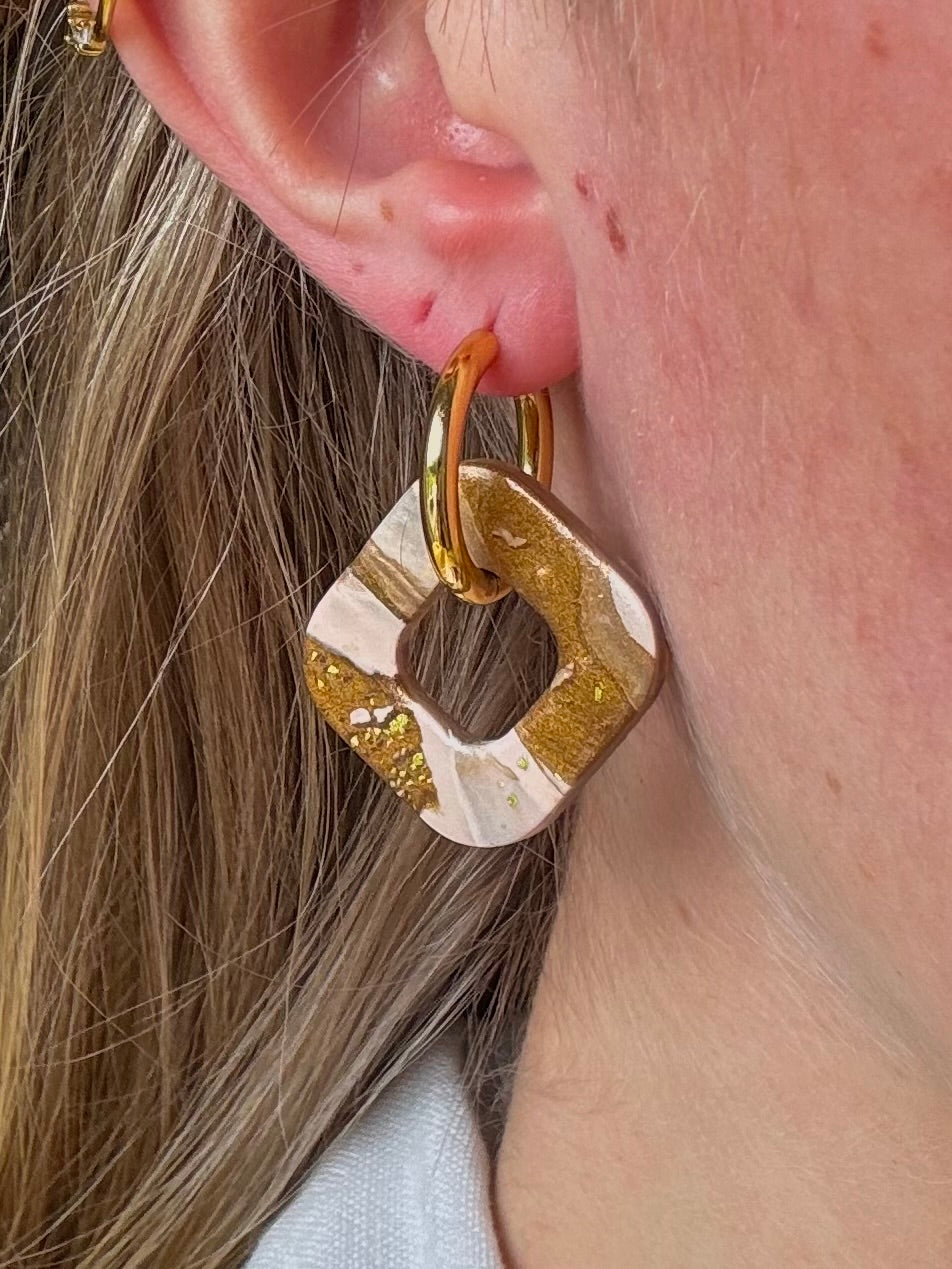 Pampilles Cubia - Marron et Rose (sans créoles)