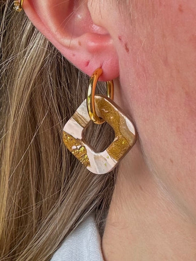 Pampilles Cubia - Marron et Rose (sans créoles)