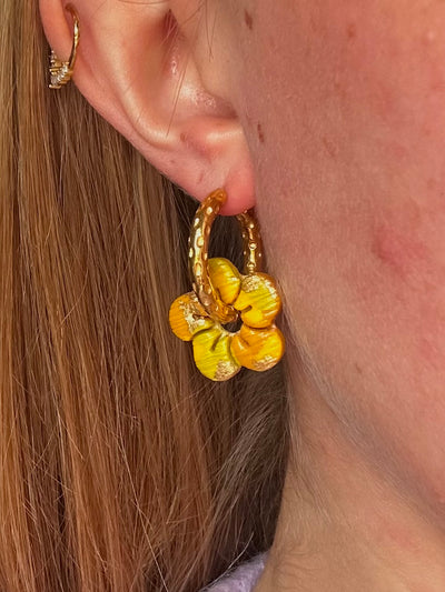 Pampilles Maya - Jaune, Vert et Or (sans creoles)