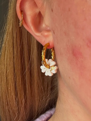 Pampilles Mimi - Blanc et Or (sans créoles)