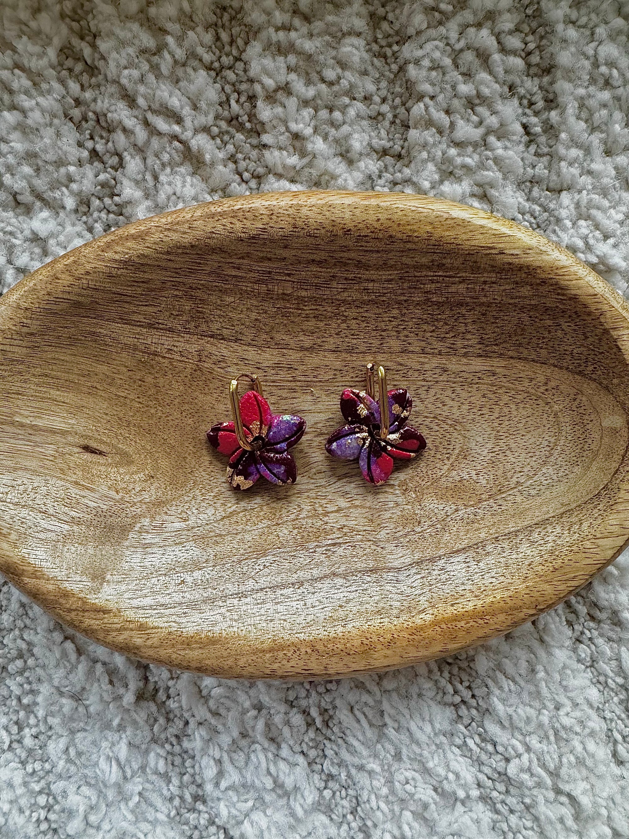 Pampilles - Bordeaux, Rouge, Or (sans créoles)