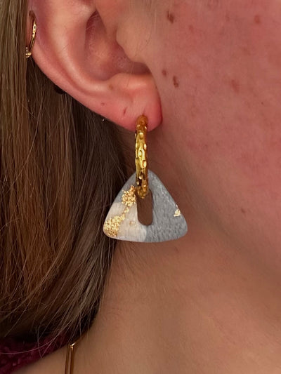 Pampilles Trionis - Gris et Or (sans créoles)