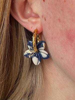 Pampilles Vaiana - Bleu et Or (sans créoles)