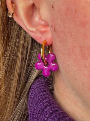 Pampilles Fleur - Violet (sans créoles)