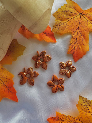 Pampilles - Orange et Feuille d'or (sans créoles)
