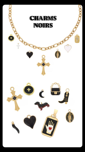 Charms à clipser - Noir (Bracelets et Colliers)