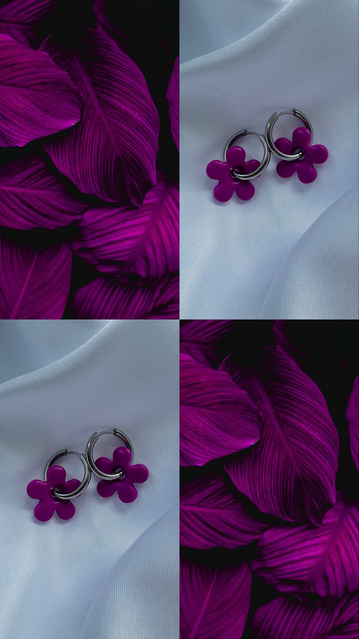 Pampilles - Violet magenta (sans créoles)