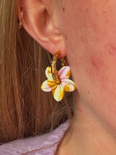 Pampilles Vaiana - Jaune et Rose (sans créoles)