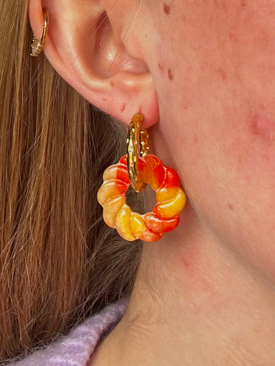 Pampilles Celestia - Orange transparent (sans créoles)