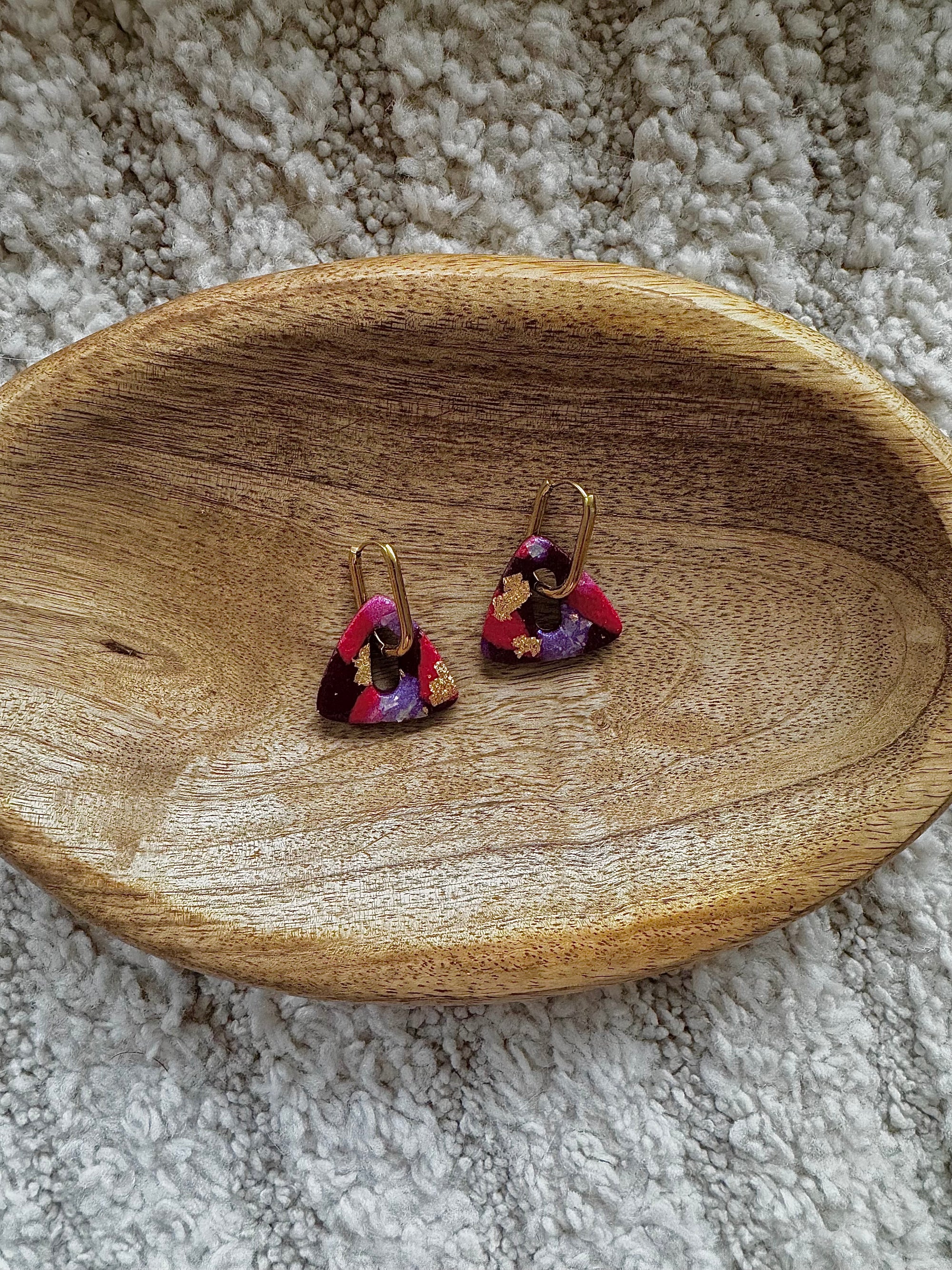 Pampilles - Bordeaux, Rouge, Or (sans créoles)