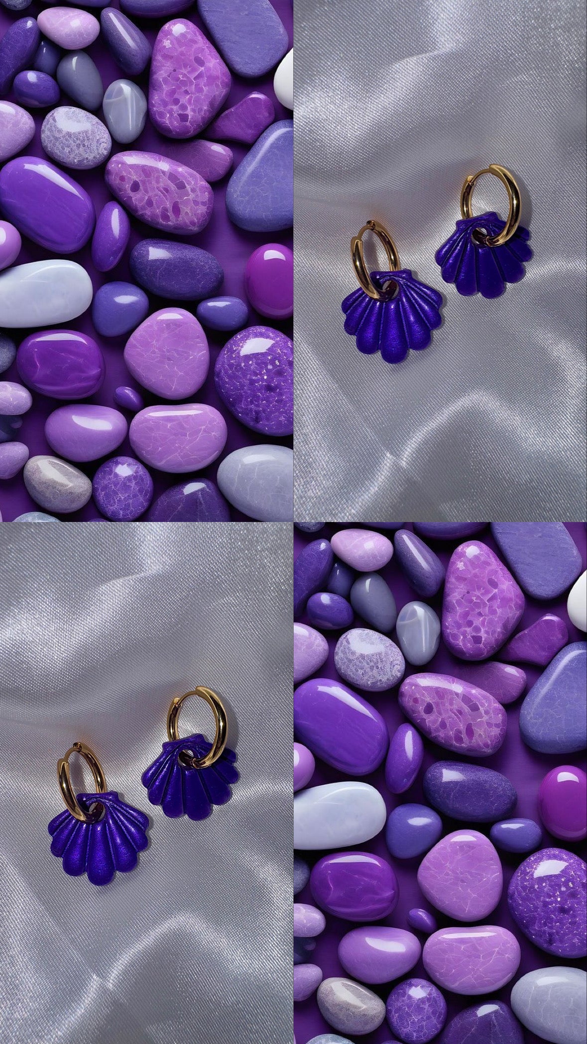 Pampilles - Violet Irisé (sans créoles)