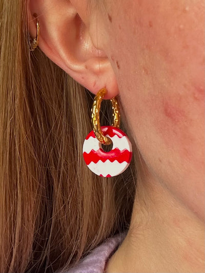 Pampilles Circa - Rouge et Blanc (sans créoles)