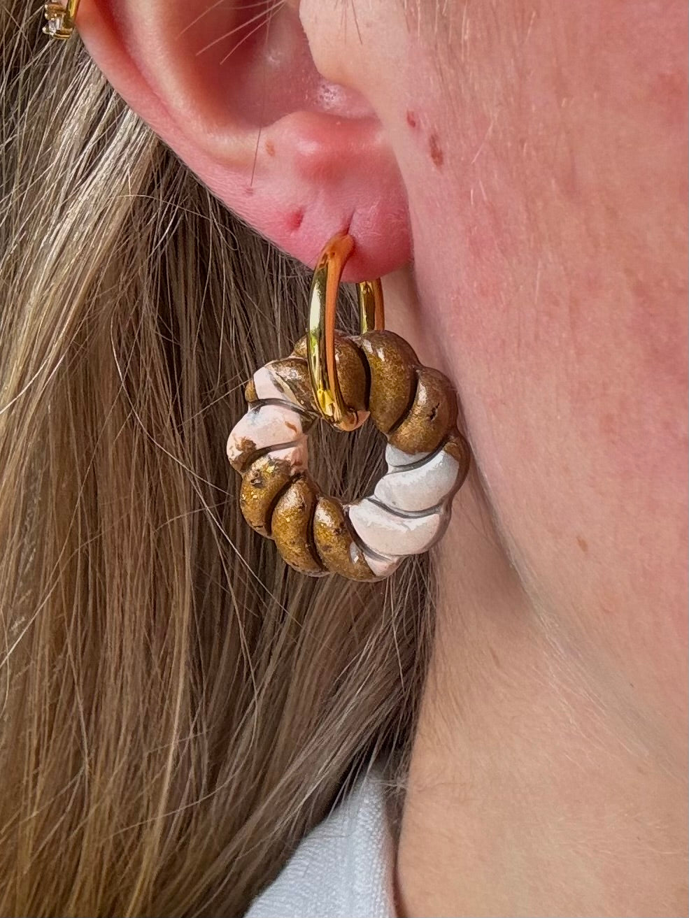 Pampilles Celestia - Marron et Rose (sans créoles)