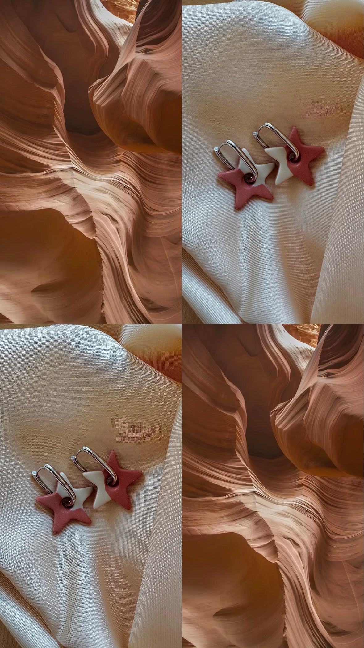 Pampilles - TerraCotta et Beige (sans créoles)