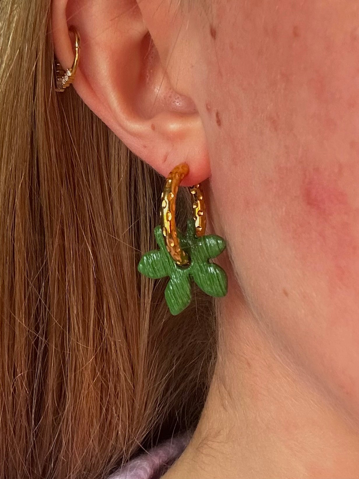 Pampilles Feura - Vert Sapin (sans créoles)