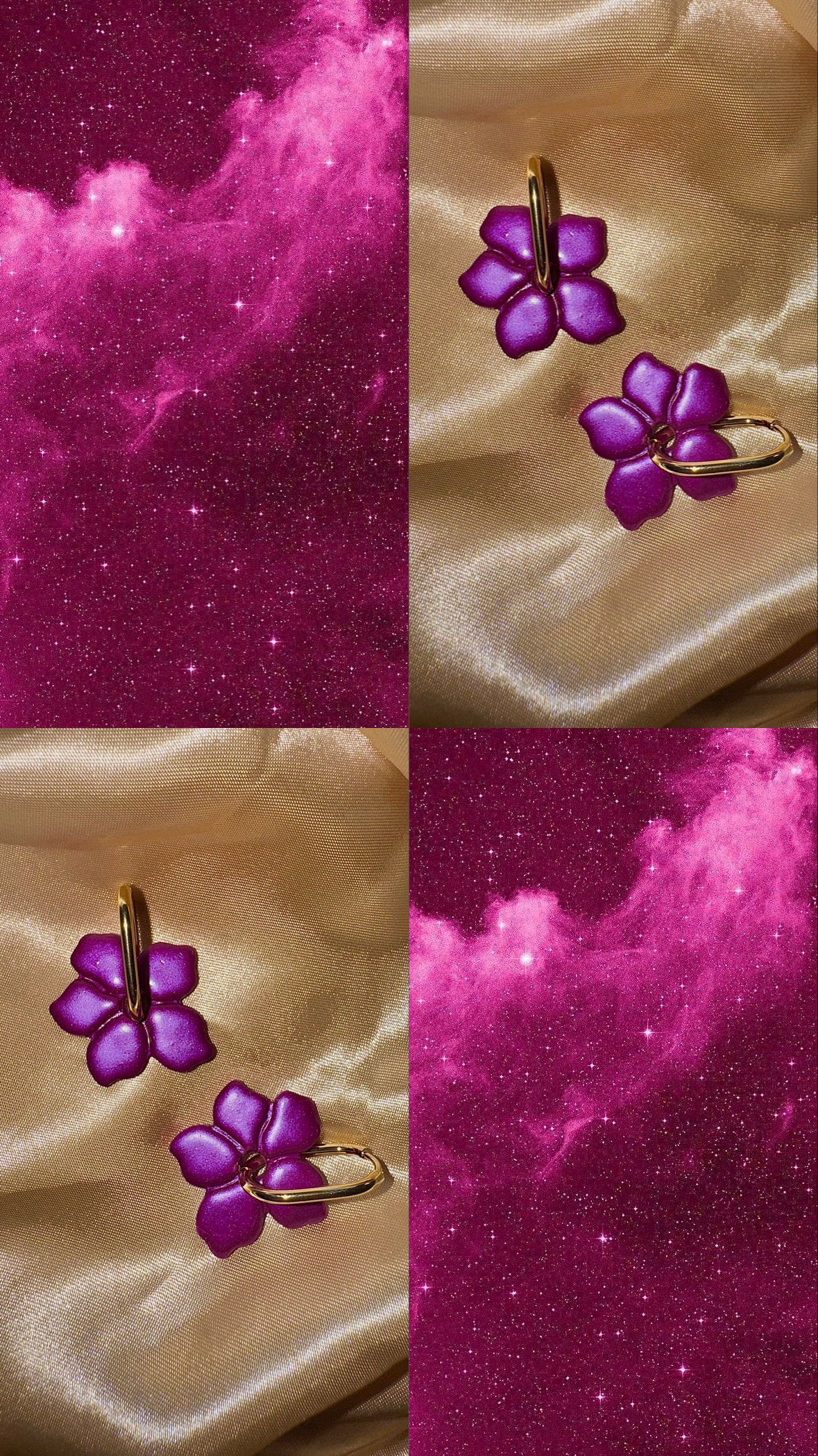 Pampilles - Violet Prune Irisé (sans créoles)