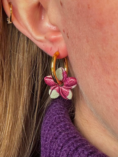 Pampilles Mini Vaiana - Prune pailleté, Kaki et Or (sans créoles)