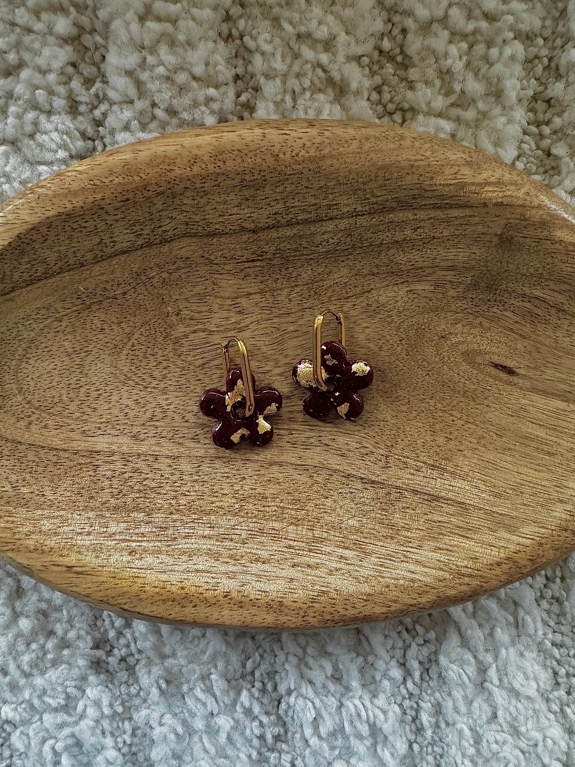 Pampilles - Bordeaux et Or (sans créoles)