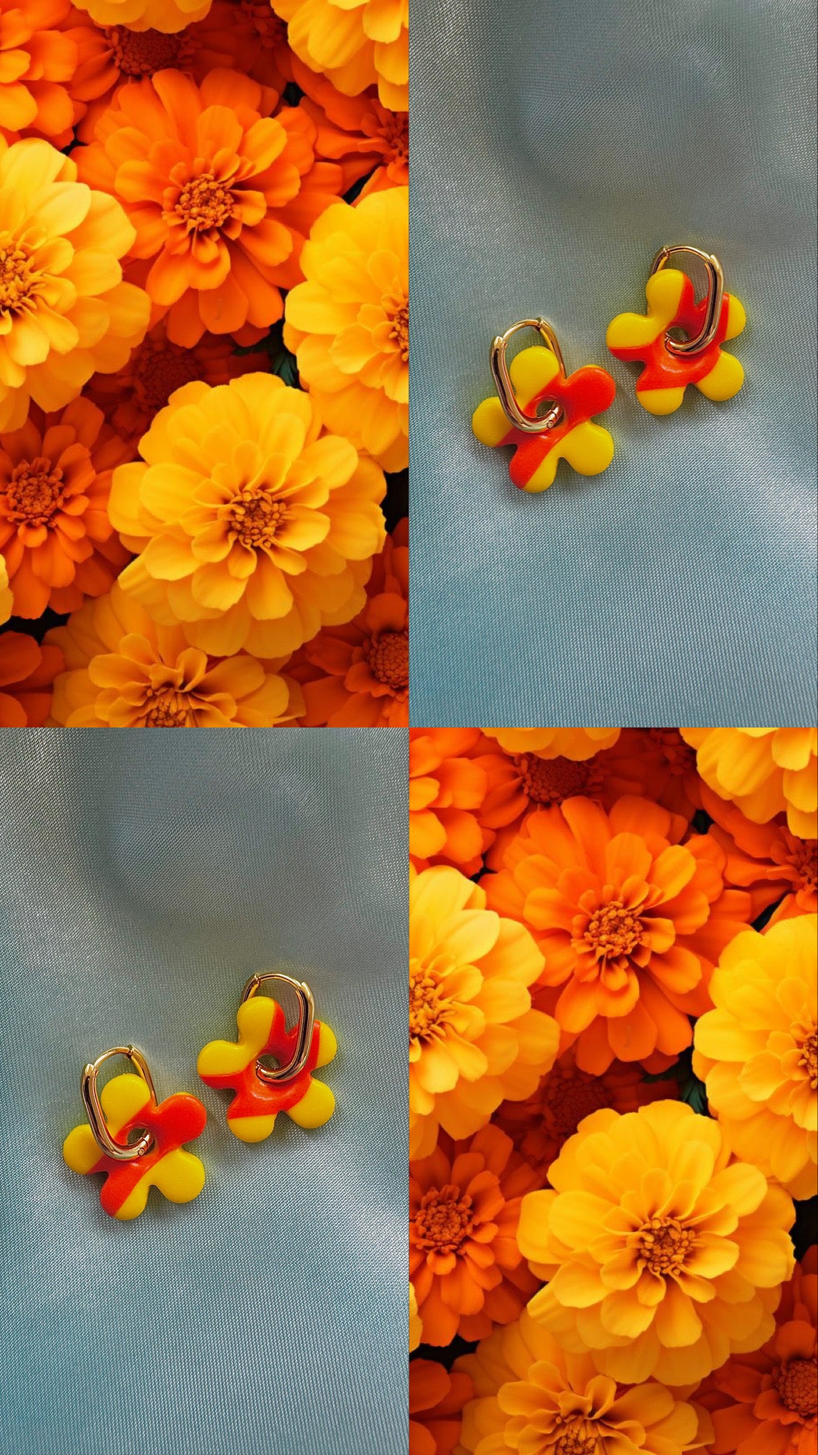 Pampilles - Jaune et Orange (sans créoles)