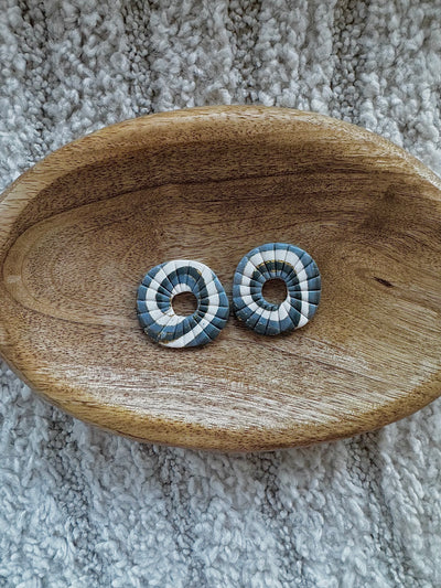 Pampilles - Cercle Gris, Blanc et Or (sans créoles)