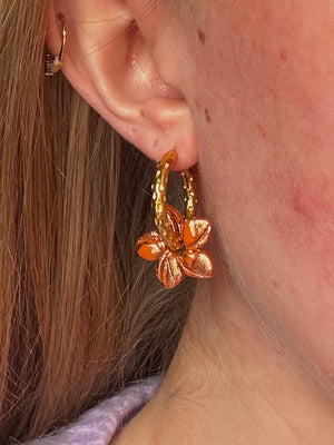 Pampilles Mini Vaiana - Orange et Or (sans créoles)