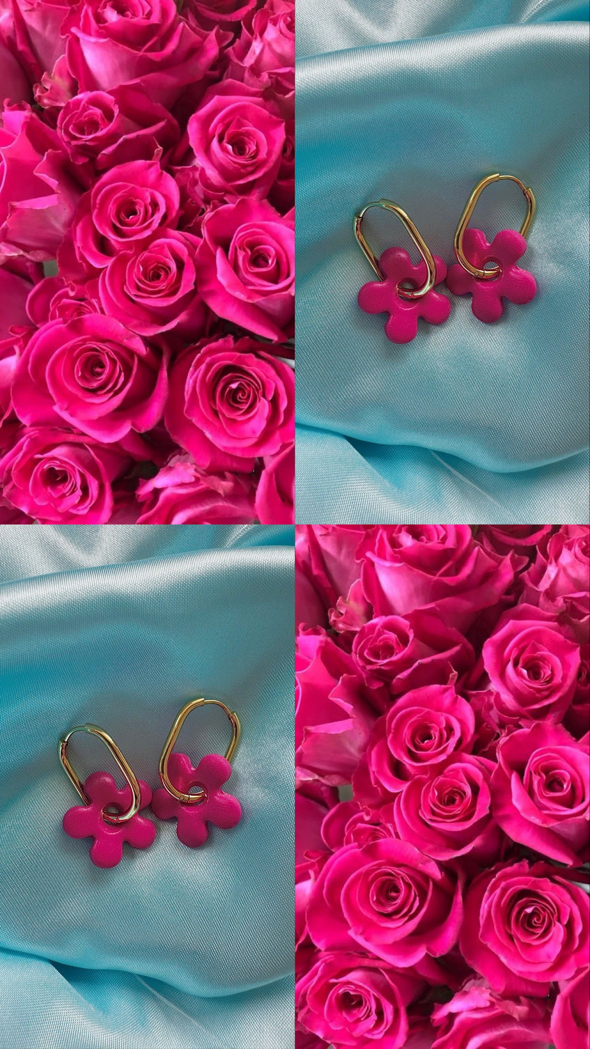 Pampilles - Rose fuchsia (sans créoles)