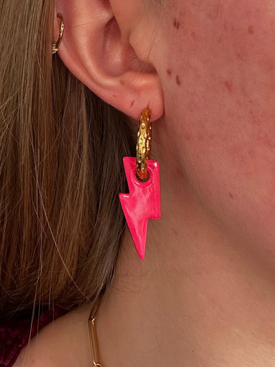 Pampilles Éclair - Rose fuschia (sans créoles)