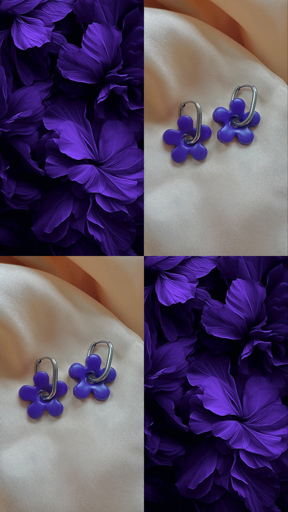 Pampilles - Violet (sans créoles)
