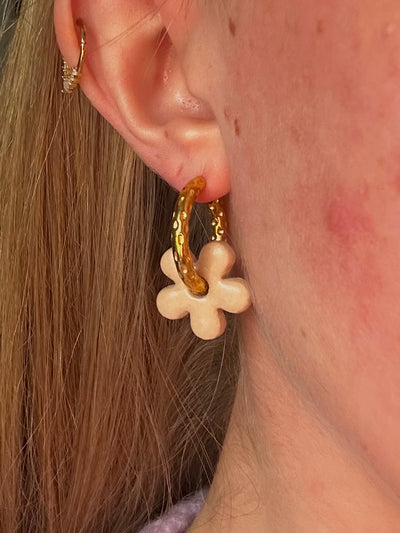 Pampilles Fleur - Beige (sans créoles)