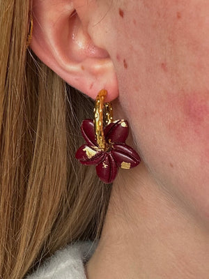 Pampilles Vaiana - Bordeaux et Or (sans créoles)