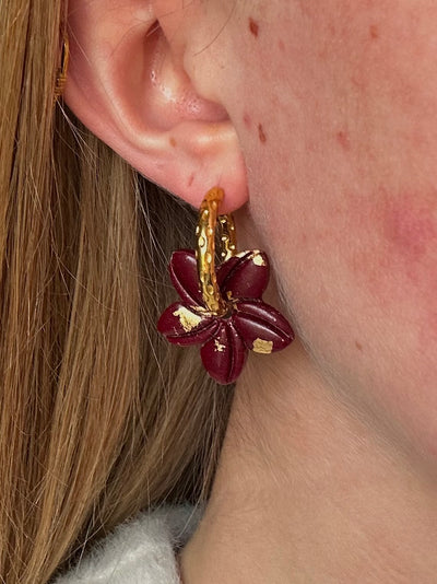 Pampilles Vaiana - Bordeaux et Or (sans créoles)