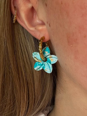 Pampilles Vaiana - Bleu et Or (sans créoles)