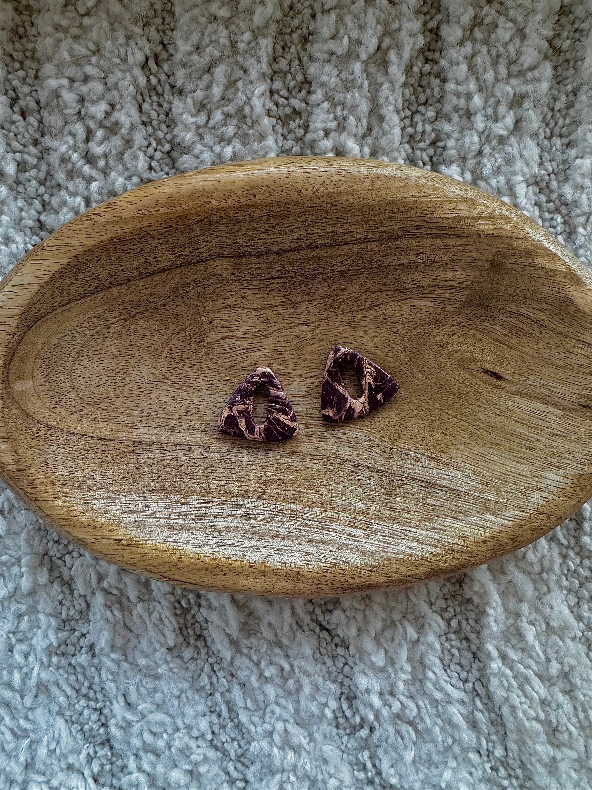 Pampilles - Marbre Bordeaux et Or (sans créoles)