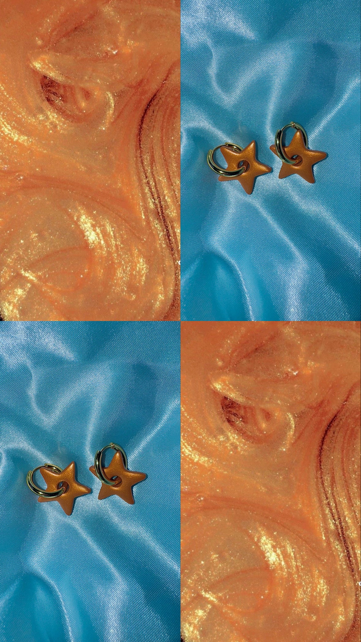 Pampilles - Orange Irisé (sans créoles)