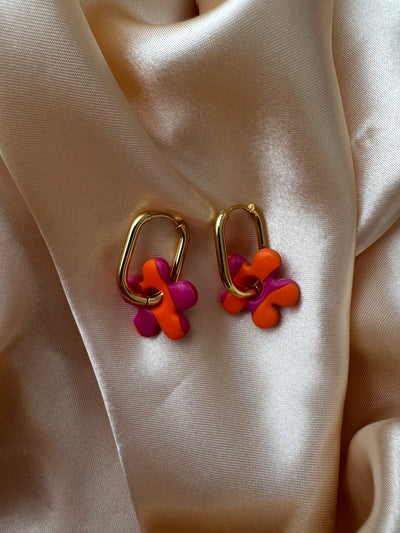Pampilles - Orange et Rose (sans créoles)