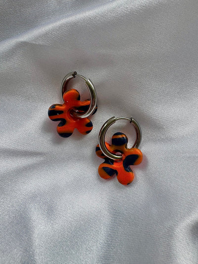 Pampilles - Orange et Marine (sans créoles)