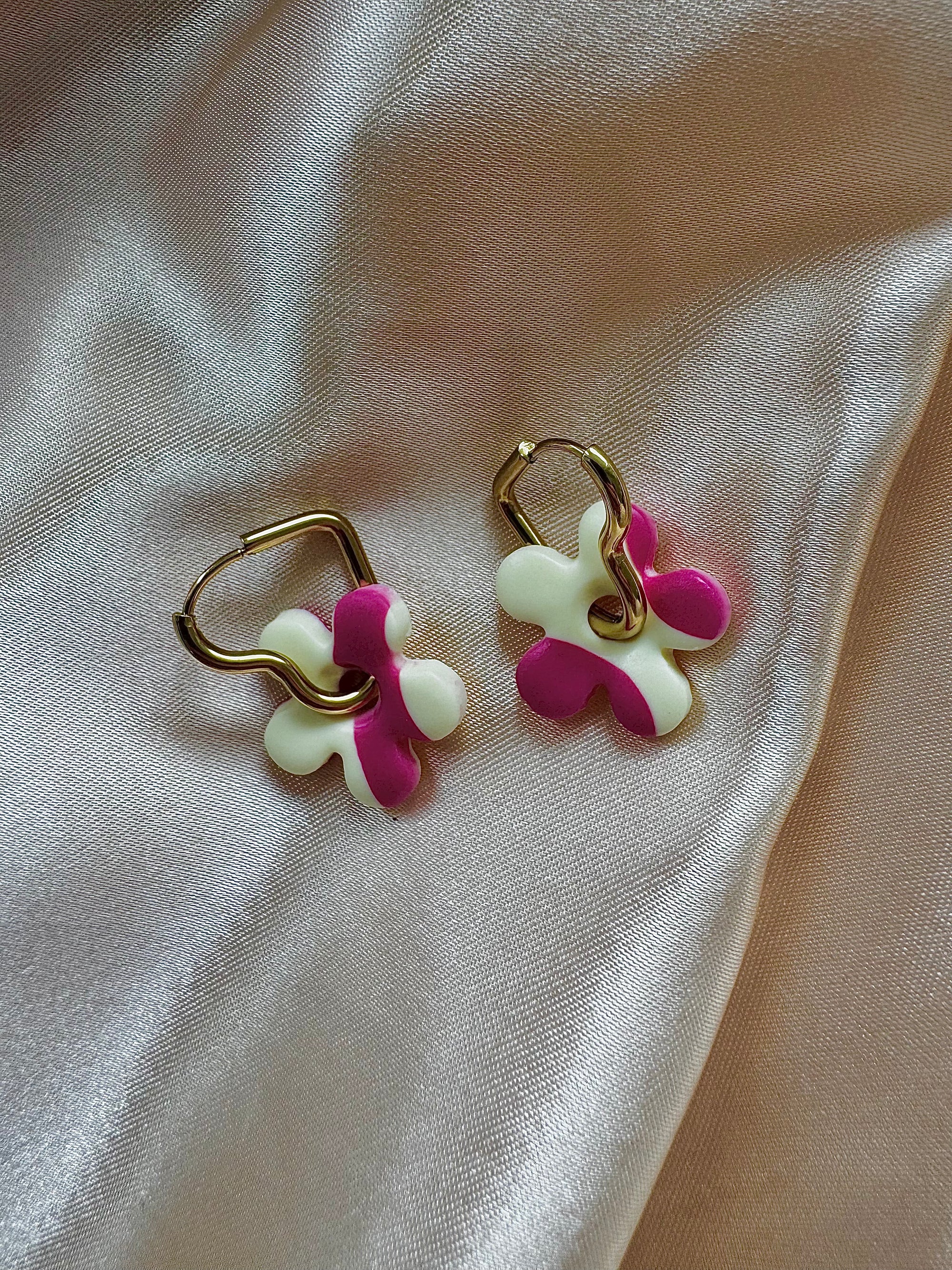 Pampilles - Rose et Jaune pastel (sans créoles)